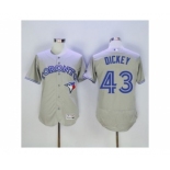 Men Toronto Blue Jays #43 R.A. Dickey Majestic Gray Flexbase Authentic Collection Player Jersey