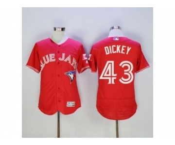 Men Toronto Blue Jays #43 R.A. Dickey Majestic Red Flexbase Authentic Collection Player Jersey