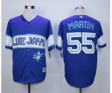 Men Toronto Blue Jays #55 Russell Martin Blue 2016 Official Cool Base Jersey