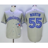 Men Toronto Blue Jays #55 Russell Martin Gray 2016 Official Cool Base Jersey