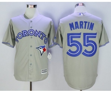 Men Toronto Blue Jays #55 Russell Martin Gray 2016 Official Cool Base Jersey