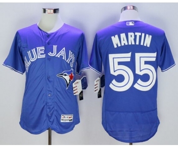 Men Toronto Blue Jays #55 Russell Martin Majestic Blue Flexbase Authentic Collection Player Jersey