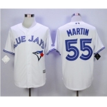 Men Toronto Blue Jays #55 Russell Martin White 2016 Official Cool Base Jersey