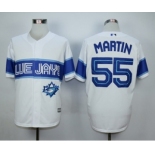 Men Toronto Blue Jays #55 Russell Martin White Exclusive 2016 Official Cool Base Jersey