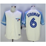 Men Toronto Blue Jays #6 Marcus Stroman Cream Blue Exclusive 2016 Official Cool Base Jersey