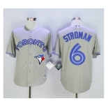 Men Toronto Blue Jays #6 Marcus Stroman Gray 2016 Official Cool Base Jersey