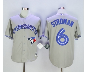 Men Toronto Blue Jays #6 Marcus Stroman Gray 2016 Official Cool Base Jersey