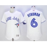 Men Toronto Blue Jays #6 Marcus Stroman Majestic White Flexbase Authentic Collection Player Jersey