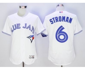 Men Toronto Blue Jays #6 Marcus Stroman Majestic White Flexbase Authentic Collection Player Jersey