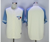 Men Toronto Blue Jays Blank Cream Blue 2016 Official Cool Base Jersey