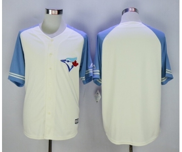 Men Toronto Blue Jays Blank Cream Blue 2016 Official Cool Base Jersey