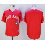 Men Toronto Blue Jays Blank Red 2016 Official Cool Base Jersey