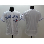 Men Toronto Blue Jays blank Majestic white Royal 40th Anniversary Flexbase Authentic Collection Jersey