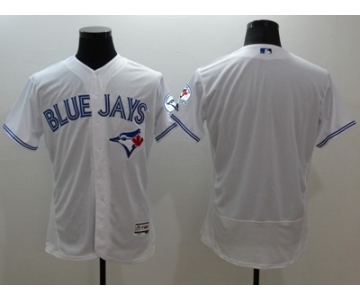 Men Toronto Blue Jays blank Majestic white Royal 40th Anniversary Flexbase Authentic Collection Jersey