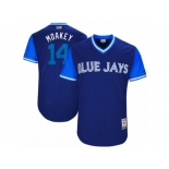 Men's 2017 Little League World Series Blue Jays #14 Justin Smoak Moakey Royal Jersey