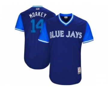 Men's 2017 Little League World Series Blue Jays #14 Justin Smoak Moakey Royal Jersey