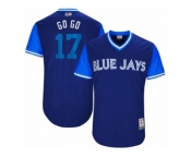 Men's 2017 Little League World Series Blue Jays #17 Ryan Goins Go Go Royal Jersey