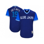 Men's 2017 Little League World Series Blue Jays #19 Jose Bautista Joey Bats Royal Jersey