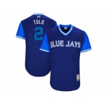 Men's 2017 Little League World Series Blue Jays #2 Troy Tulowitzki Tulo Royal Jersey