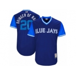 Men's 2017 Little League World Series Blue Jays #20 Josh Donaldson Bringer of Rain Navy Jersey