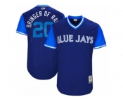 Men's 2017 Little League World Series Blue Jays #20 Josh Donaldson Bringer of Rain Navy Jersey