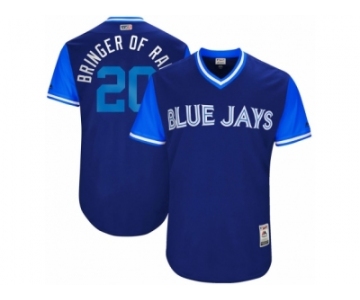 Men's 2017 Little League World Series Blue Jays #20 Josh Donaldson Bringer of Rain Navy Jersey