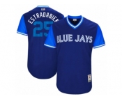 Men's 2017 Little League World Series Blue Jays #25 Marco Estrada Estradabien Royal Jersey