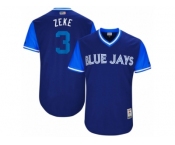 Men's 2017 Little League World Series Blue Jays #3 Ezequiel Carrera Zeke Royal Jersey