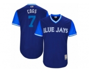 Men's 2017 Little League World Series Blue Jays #7 Chris Coghlan Cogs Royal Jersey