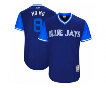 Men's 2017 Little League World Series Blue Jays #8 Kendrys Morales Mo Mo Royal Jersey