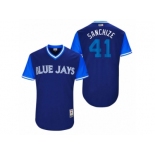 Men's 2017 Little League World Series Blue Jays Aaron Sanchez #41 Sanchize Royal Jersey