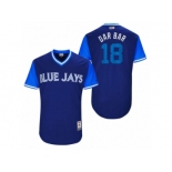 Men's 2017 Little League World Series Blue Jays Darwin Barney #18 Dar Bar Royal Jersey