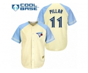 Men's Majestic Toronto Blue Jays #11 Kevin Pillar Authentic Cream Exclusive Vintage Cool Base MLB Jersey