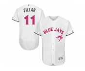 Men's Majestic Toronto Blue Jays #11 Kevin Pillar Authentic White 2016 Mother's Day Fashion Flex Base MLB Jersey