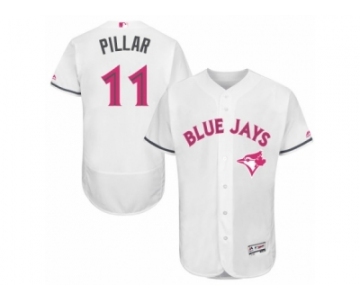 Men's Majestic Toronto Blue Jays #11 Kevin Pillar Authentic White 2016 Mother's Day Fashion Flex Base MLB Jersey