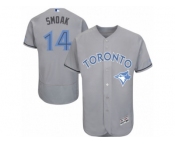 Men's Majestic Toronto Blue Jays #14 Justin Smoak Authentic Gray 2016 Father's Day Fashion Flex Base MLB Jersey