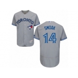 Men's Majestic Toronto Blue Jays #14 Justin Smoak Grey Flexbase Authentic Collection MLB Jersey