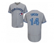 Men's Majestic Toronto Blue Jays #14 Justin Smoak Grey Flexbase Authentic Collection MLB Jersey