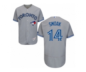 Men's Majestic Toronto Blue Jays #14 Justin Smoak Grey Flexbase Authentic Collection MLB Jersey