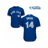 Men's Majestic Toronto Blue Jays #14 Justin Smoak Replica Blue Alternate MLB Jersey