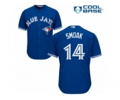 Men's Majestic Toronto Blue Jays #14 Justin Smoak Replica Blue Alternate MLB Jersey