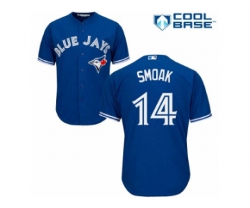 Men's Majestic Toronto Blue Jays #14 Justin Smoak Replica Blue Alternate MLB Jersey