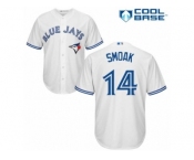 Men's Majestic Toronto Blue Jays #14 Justin Smoak Replica White Home MLB Jersey