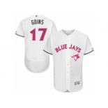 Men's Majestic Toronto Blue Jays #17 Ryan Goins Authentic White 2016 Mother's Day Fashion Flex Base MLB Jersey