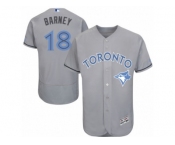 Men's Majestic Toronto Blue Jays #18 Darwin Barney Authentic Gray 2016 Father's Day Fashion Flex Base MLB Jersey