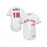 Men's Majestic Toronto Blue Jays #18 Darwin Barney Authentic White 2016 Mother's Day Fashion Flex Base MLB Jersey