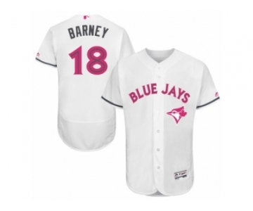 Men's Majestic Toronto Blue Jays #18 Darwin Barney Authentic White 2016 Mother's Day Fashion Flex Base MLB Jersey