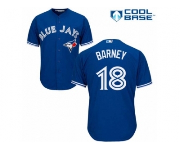 Men's Majestic Toronto Blue Jays #18 Darwin Barney Replica Blue Alternate MLB Jersey