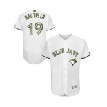 Men's Majestic Toronto Blue Jays #19 Jose Bautista Authentic White 2016 Memorial Day Fashion Flex Base MLB Jersey