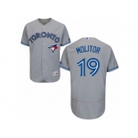 Men's Majestic Toronto Blue Jays #19 Paul Molitor Grey Flexbase Authentic Collection MLB Jersey